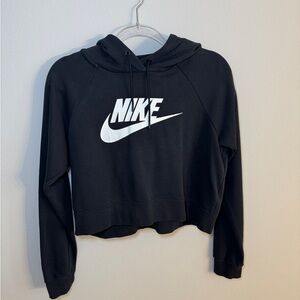Nike Women's Black Cropped Hoodie